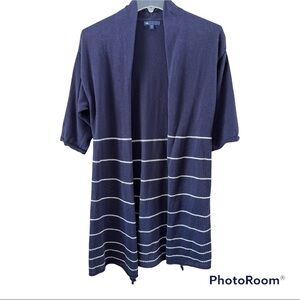 Gap Womens Long Open Cardigan. size M Blue on top, blue and white bottom